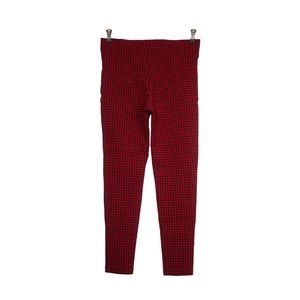 Zara Black and Red Houndstooth Pattern Leggings
